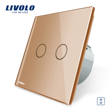 Livolo Interruptor Elétrico Painel De Vidro De Cristal De Luxo cortina da janela de poder interruptor de toque padrão DA UE 220 V / 50 ~ 60Hz